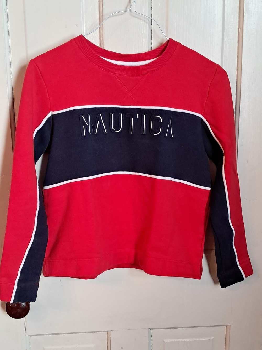 Nautica Red & Navy Crewneck Sweatshirt